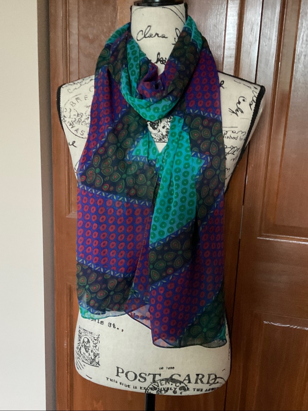 Apt. 9 Purple and Teal Chevron Window Scarf